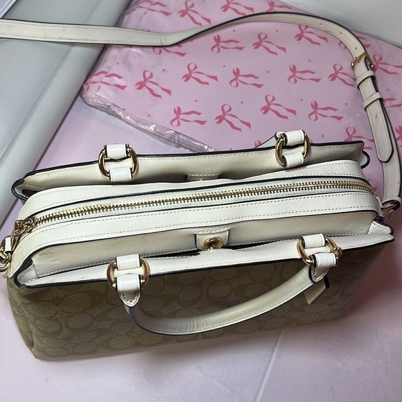 Coach Beige Signature Shoulder Bag - Picture 3 of 15